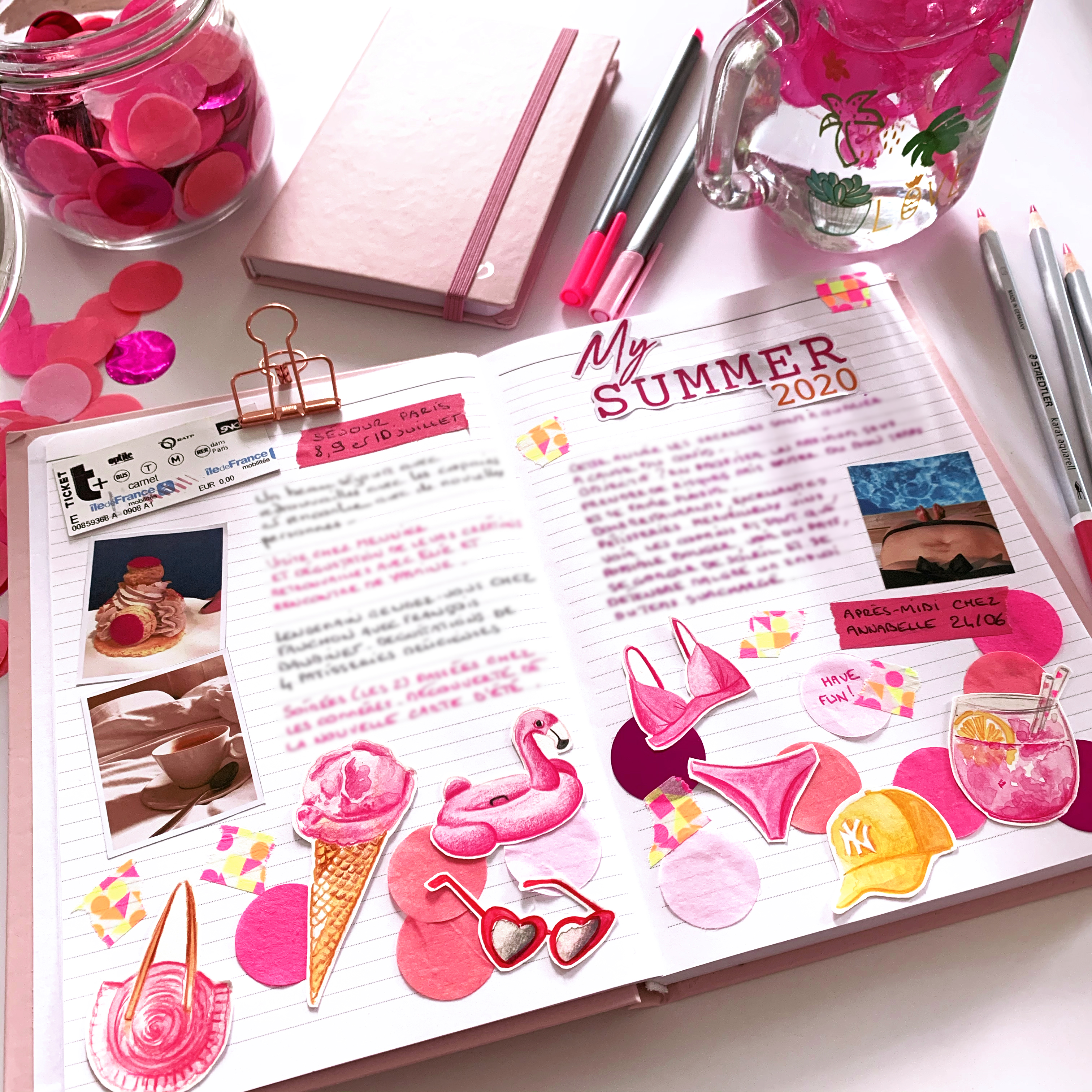 Article Quo Vadis C Comme Line carnet Pastel rose