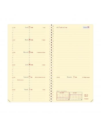 Agenda à spirale Shaman - 1 jour par page - 12 x 17 cm - différents modèles  disponibles - Quo Vadis